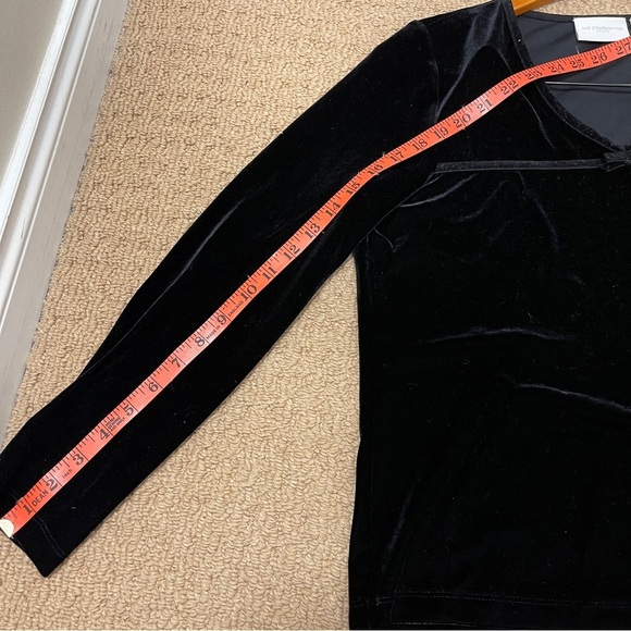 Liz Claiborne Vintage Velvet Long Sleeve Black - SP - Picture 10 of 10